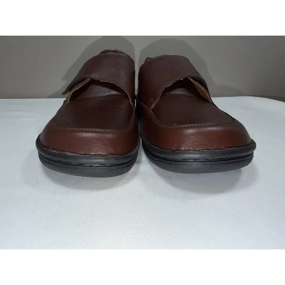 Berkemann Stretch Germany Markus Hook & Loop Brown Leather Men’s Shoes Sz UK 10